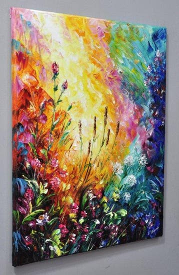 Olga Nowak (1956) - A play of floral colors