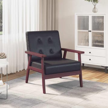 vidaXL Fauteuil kunstleer zwart, Huis en Inrichting, Fauteuils, Verzenden, Nieuw