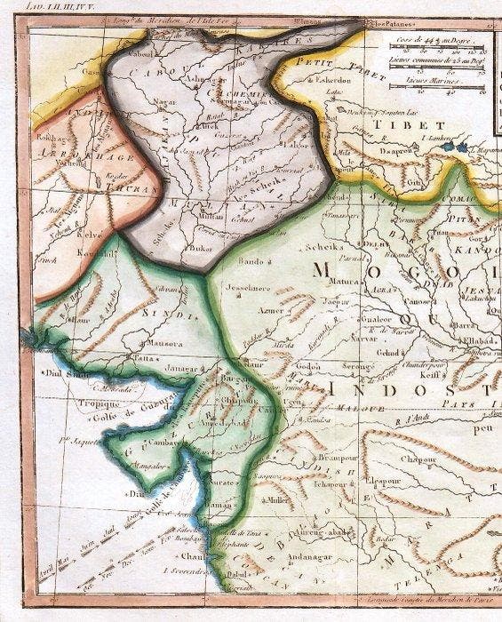 Asie - Nord de lInde; N. Bellin - Carte de la partie, Boeken, Atlassen en Landkaarten