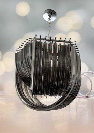 Lustre - Verre, Métal, Chrome - CRISTAL DE MURANO, Antiek en Kunst