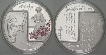 5 Euro 2014 Lettland 150 Jahre Ainazi-marineschule, Verzenden, België