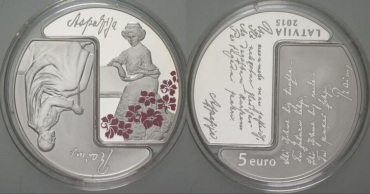 5 Euro 2014 Lettland 150 Jahre Ainazi-marineschule, Postzegels en Munten, Munten | Europa | Euromunten, België, Verzenden