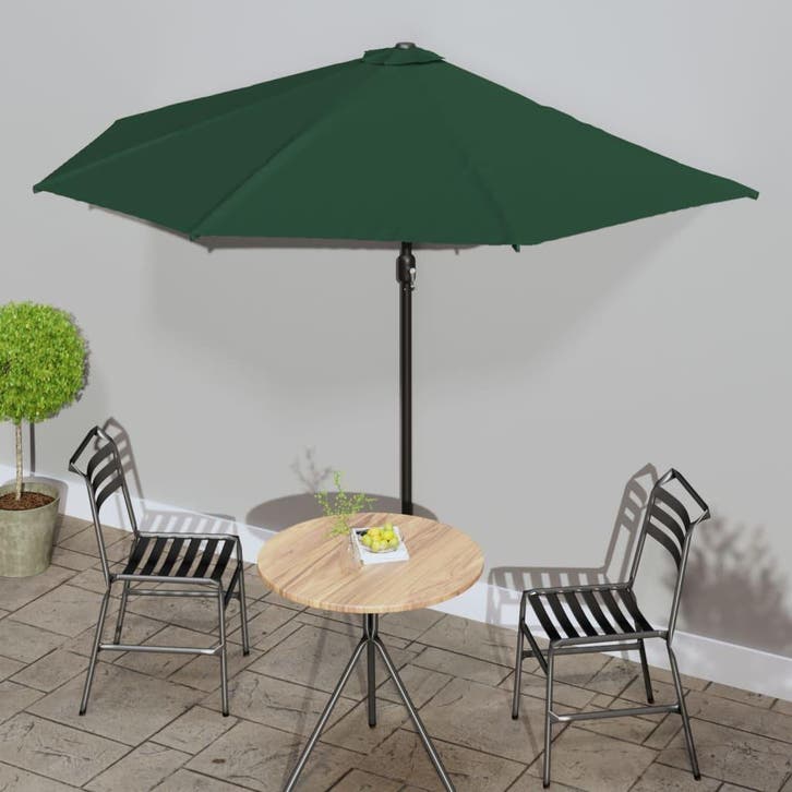 vidaXL Balkonparasol half met aluminium paal 300x155 cm, Tuin en Terras, Parasols, Nieuw, Verzenden