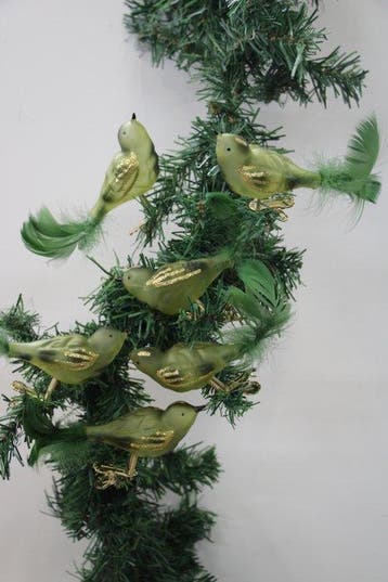 Décoration de sapin de Noël Krebs: 6 groene grote, Diversen, Nieuw