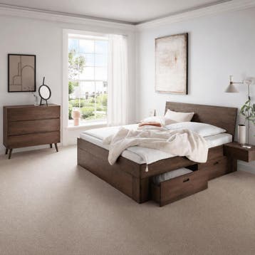 Van Schaik Nordic Mokka Houten Ledikant met Bedlades - 180 x, Huis en Inrichting, Nieuw