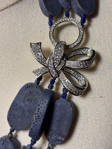 Blauw koraal Graad AAA met pavé-connector sluiting -