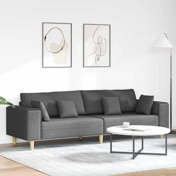 vidaXL bank / zetel Donkergrijs 250 x 77 x 76 cm Stof, Huis en Inrichting, Zetels | Zetels, Verzenden, Nieuw