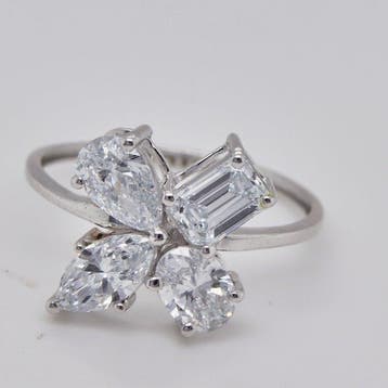 Zonder minimumprijs - Ring - 14 karaat Witgoud - 2.03ct. tw., Nieuw