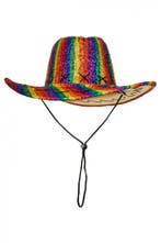 Cowboyhoed Regenboog Glitters Pride Gekleurd Cowboy Hoed Rod, Ophalen of Verzenden, Nieuw