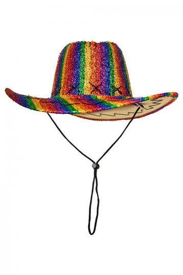 KIMU® Cowboyhoed Regenboog Glitters Pride Gekleurd Cowboy Ho, Kleding | Heren, Ophalen of Verzenden, Nieuw