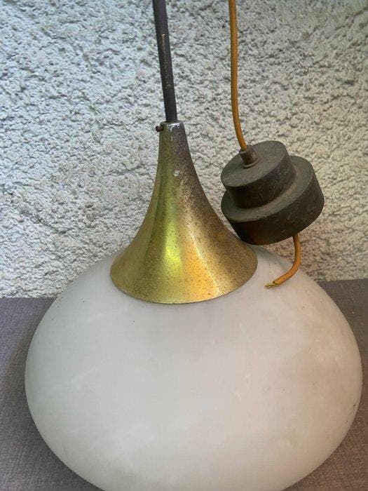 Kroonluchter - vintage kroonluchter, Verguld messing, Antiek en Kunst, Antiek | Verlichting