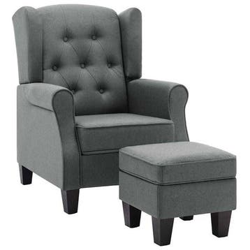 Fauteuil gris + repose-pieds -35% jusqua epuisement, Verzenden, Nieuw