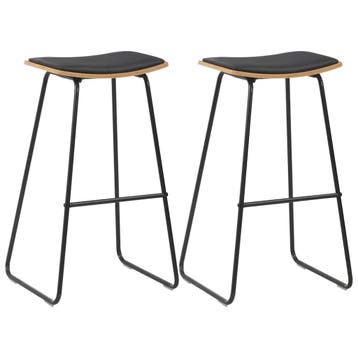 vidaXL Barstoelen 2 st kunstleer zwart, Verzenden
