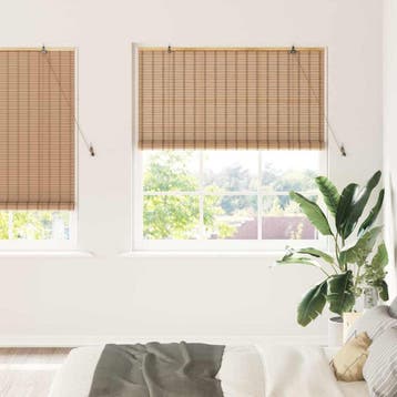 vidaXL Rolgordijn met gordijnen Natuur 150 x 220 cm Bamboe, Verzenden