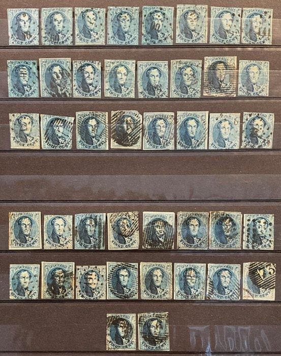 België 1858/1861 - Leopold 1 : Medaillon zonder watermerk -, Timbres & Monnaies, Timbres | Europe | Belgique