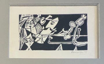 Corneille (1922-2010) - Linogravure Cobra La belle dune