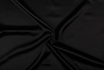 Glanzende stof zwart - Polyester stof 15m op rol, Verzenden
