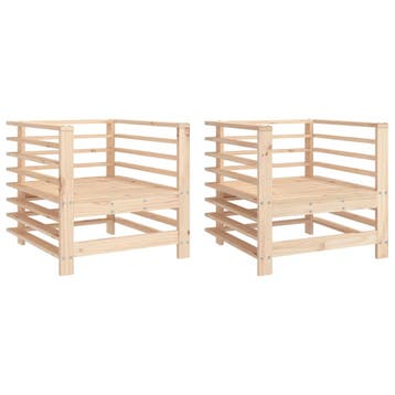vidaXL Tuinstoelen 2 st massief grenenhout, Verzenden, Nieuw
