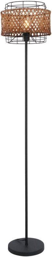 2dekans | Vloerlamp GINA Metaal 151.0cm Matt zwart | Bamboe, Ophalen of Verzenden, Nieuw