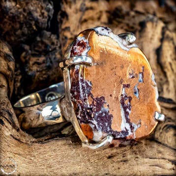 Unieke koperen nugget-ring uit Congo – gefabriceerd uit 925, Verzamelen