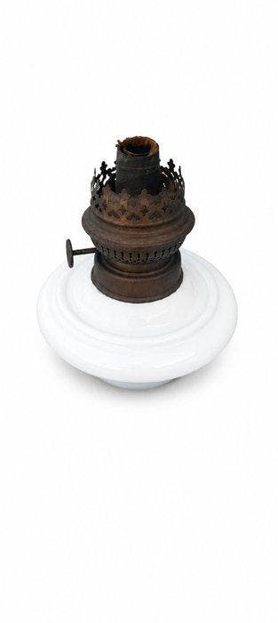 Lampe - Laiton doré, Céramique dite « Parian ware » -, Antiquités & Art