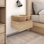vidaXL Nachtkastje zwevend 40x31x27cm bewerkt hout sonoma, Huis en Inrichting, Slaapkamer | Nachtkastjes, Verzenden, Nieuw