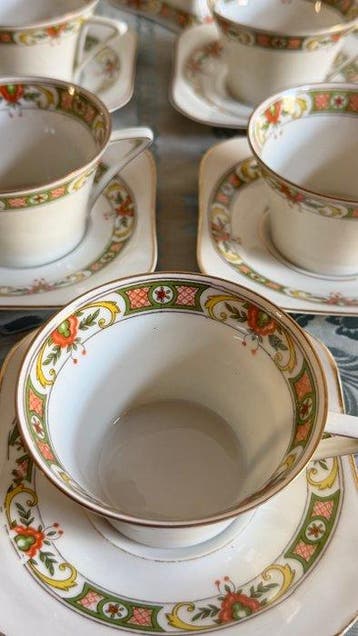 Lanternier & Fils, Limoges - Koffieservies (25) - Porselein