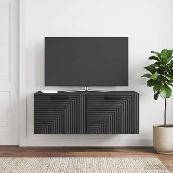 vidaXL Wandmontage TV-kast Zwart 78,5 x 31 x 30 cm Bewerkt, Verzenden, Nieuw