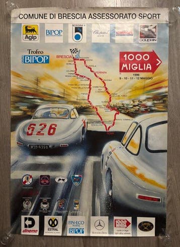 Originale - Mille Miglia 1996 Manifesto ufficiale prima