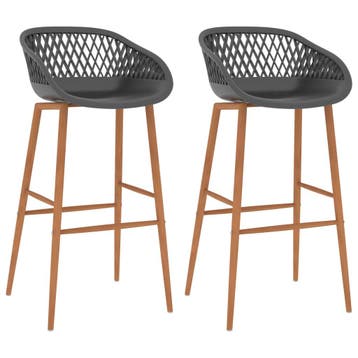 vidaXL Barstoelen 2 st grijs, Verzenden, Nieuw