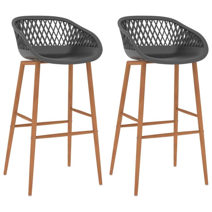 vidaXL Barstoelen 2 st grijs, Maison & Meubles, Tabourets de bar, Envoi