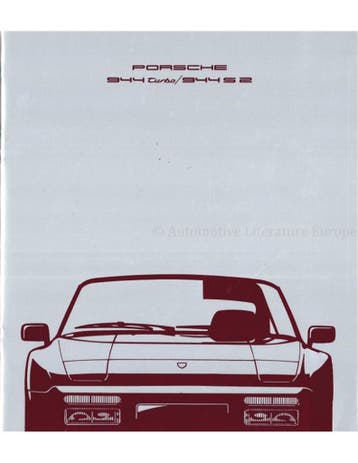 1990 PORSCHE 944 BROCHURE ENGELS, Ophalen of Verzenden