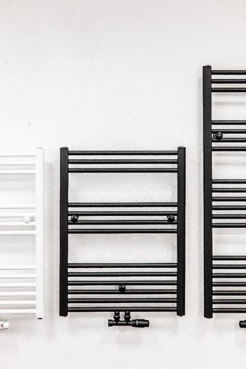 80x40 cm - 378 Watt - Oppio Handdoekradiator - Zwart (RAL, Ophalen of Verzenden