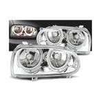 PHARES VOLKSWAGEN VW GOLF 3 ANGEL EYES FOND CHROME H7 H7, Autos : Pièces & Accessoires, Verzenden
