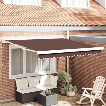 vidaXL Elektrische Zonneluifel 3 x 2,5 m Bruin 100%, Verzenden