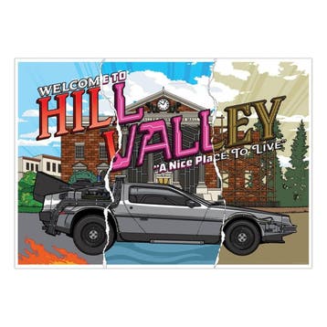 Back To The Future Art Print Hill Valley 40th Anniversary Li, Ophalen of Verzenden