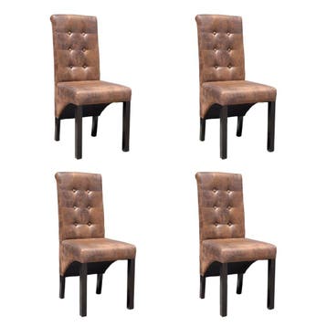 vidaXL Eetkamerstoelen 4 st kunstleer bruin, Huis en Inrichting, Stoelen, Verzenden, Nieuw