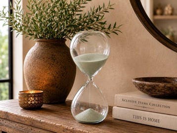 Zandloper - Glittering Glass Sand - Glas - 2026 - XL, Antiek en Kunst