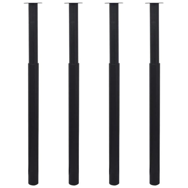 vidaXL Tafelpoten telescopisch 4 st 710-1100 mm zwart, Maison & Meubles, Pièces pour table, Envoi