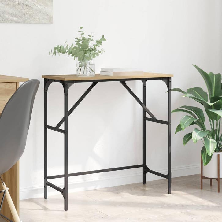 vidaXL Wandtafel Artisan Eiken 75 x 32 x 75 cm Bewerkt hout, Huis en Inrichting, Slaapkamer | Nachtkastjes, Nieuw, Verzenden