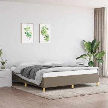 vidaXL Boxspring bed stof taupe 160x200 cm, Verzenden, Nieuw