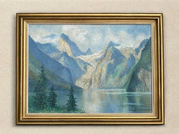 Anton Passy Cornet (1904-1981) - Alpenlandschaft mit See und