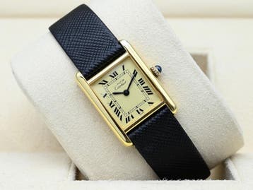 Cartier Tank Vermeil Year 1990s (Box), Ophalen of Verzenden, Polshorloge
