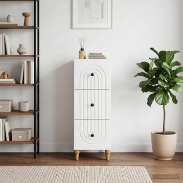 vidaXL Ladekast 33 x 34,5 x 90 cm Bewerkt hout Hoogglans Wit, Huis en Inrichting, Kasten | Overige, Verzenden, Nieuw