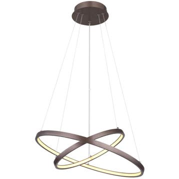 2dekans | Globo Ralph Hanglamp 42W LED – Bruin/Wit – 2, Huis en Inrichting, Ophalen of Verzenden, Nieuw