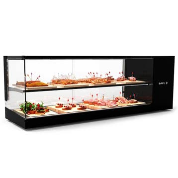 Tapasvitrine | LOGIC | Zwart | +2°C/+6°C | Statisch | 2, Zakelijke goederen, Verzenden, Nieuw in verpakking