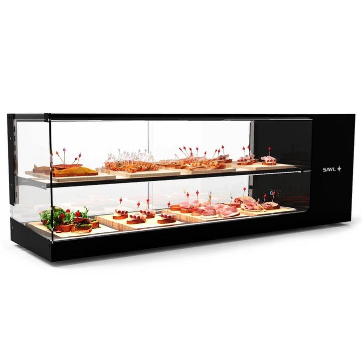 Tapasvitrine | LOGIC | Zwart | +2°C/+6°C | Statisch | 2, Articles professionnels, Horeca | Équipement de cuisine, Envoi