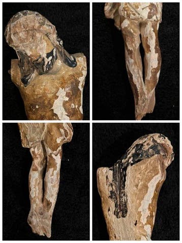 sculptuur, Corpus Christi - 20 cm - Polychroom hout, Antiek en Kunst