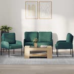 vidaXL Sofa-Sets 3 pcs Donkergroen 115 x 56 x 80 cm, Maison & Meubles, Canapés | Salons, Verzenden