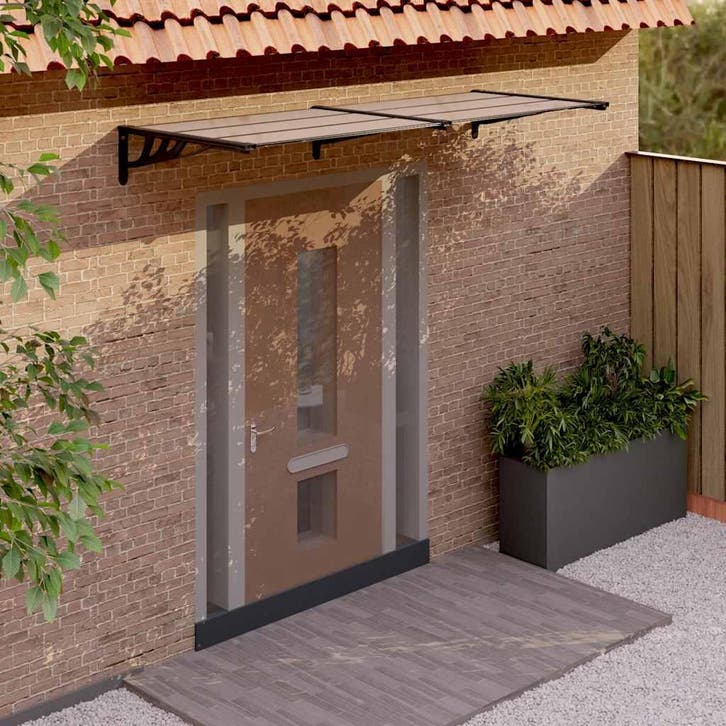 vidaXL Deurluifel 239x90 cm polycarbonaat zwart, Tuin en Terras, Zonneschermen, Nieuw, Verzenden